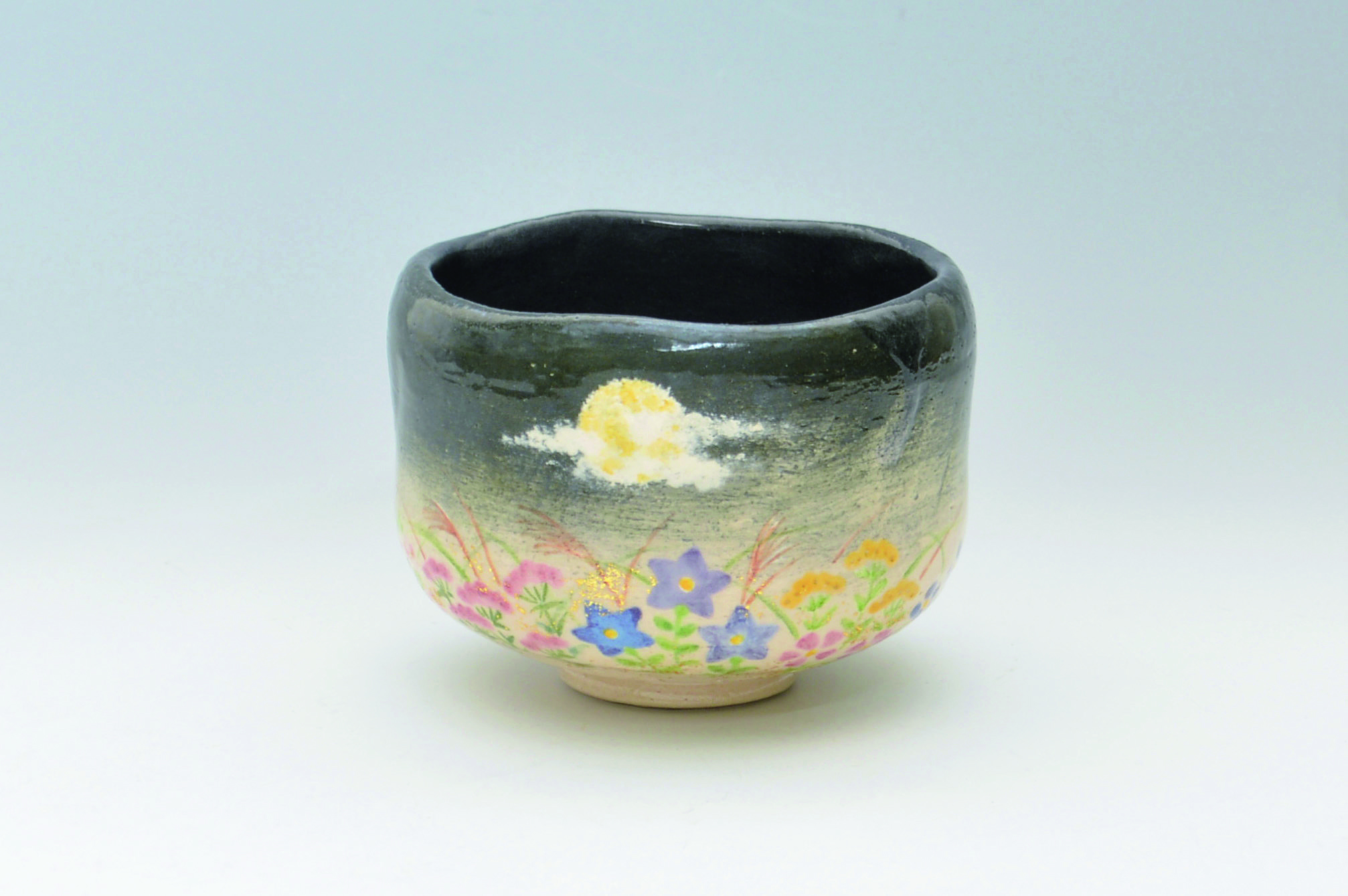 茶碗　楽　月夜秋草　吉村楽入　桐箱