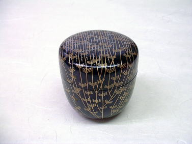 大棗 一閑芽張柳蒔絵 即中斎好写 岡本光良作