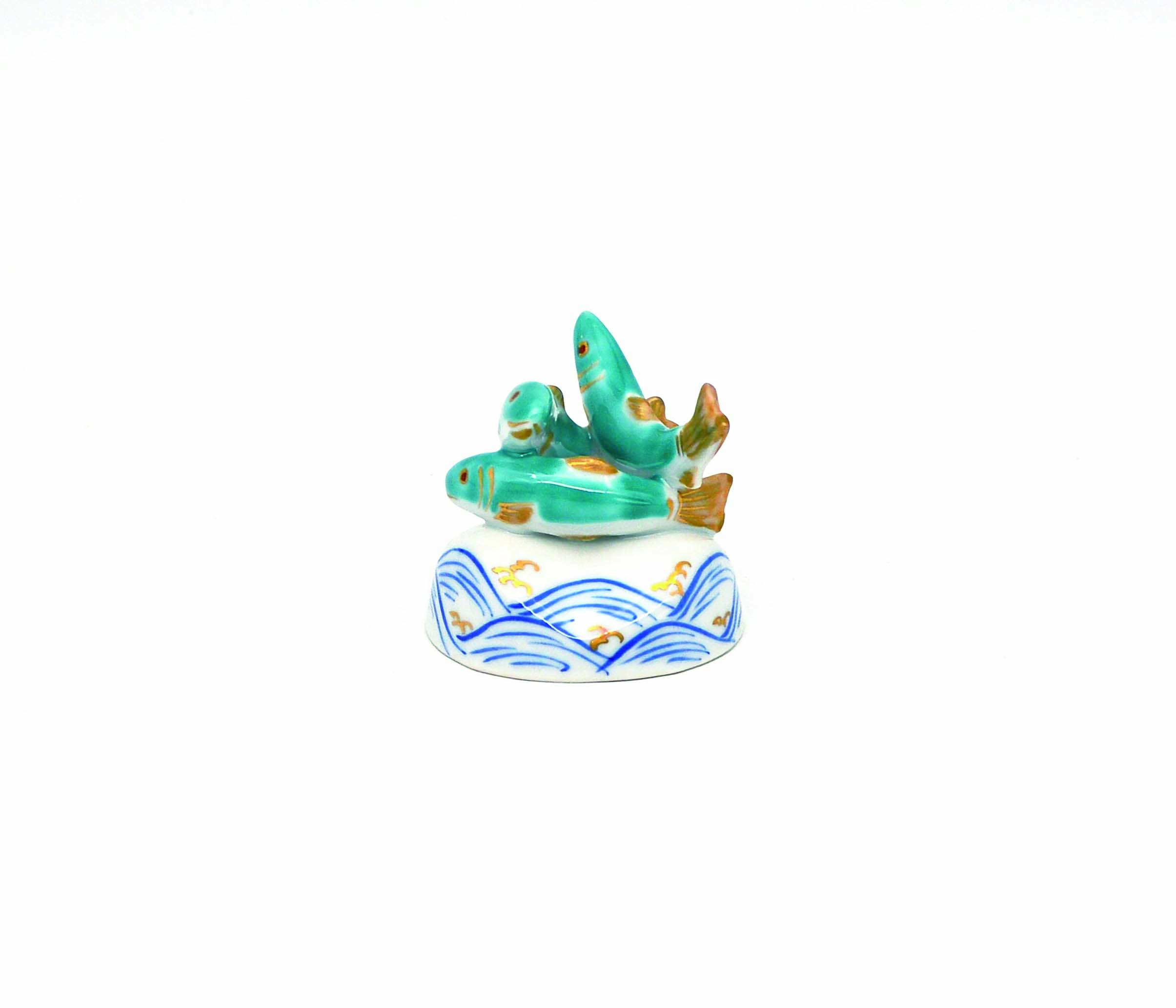 5－321蓋置　色絵　高野昭阿弥　木箱
