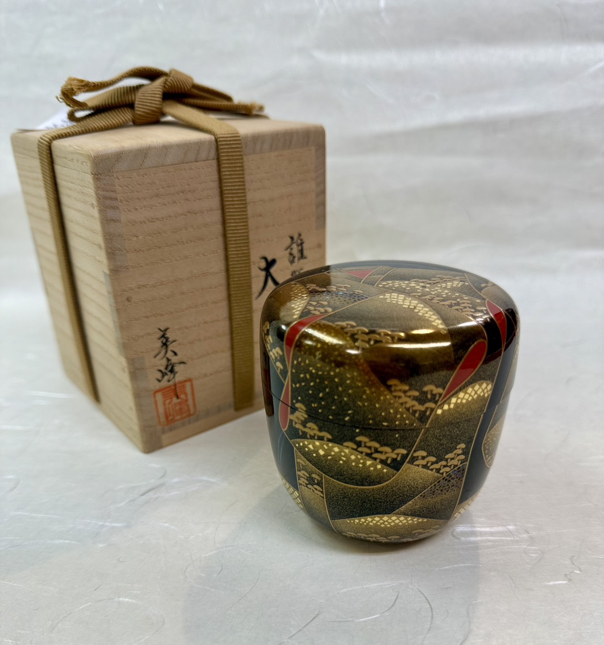 大棗　誰ケ袖蒔絵　内銀地　奥野美峰　輪島　桐箱