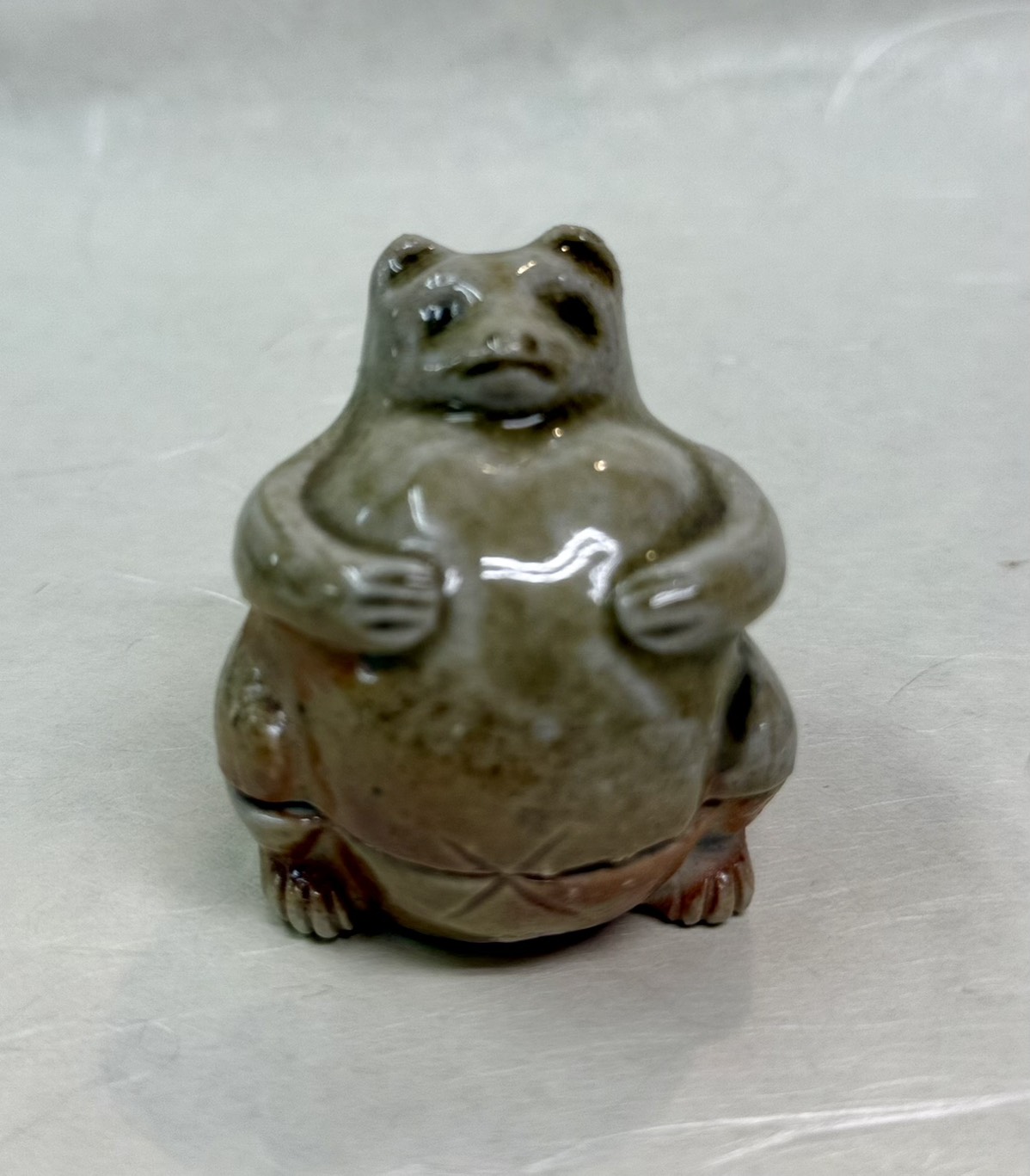 ◆古物◆香合　狸　信楽焼　高橋楽斎　桐箱