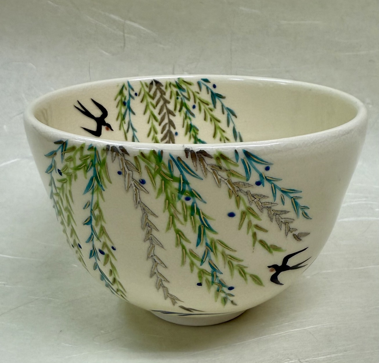 茶碗　仁清　春柳　加藤永真　紙箱