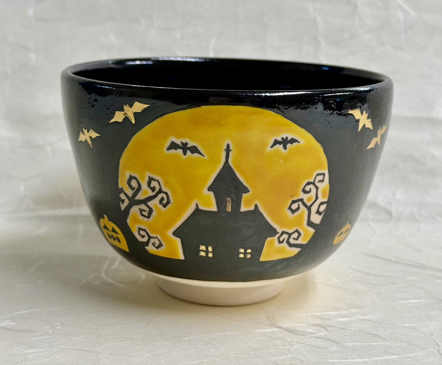 茶碗　ハロウィンナイト　黒仁清　加藤永真　紙箱