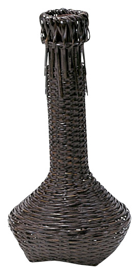 鶴首籠　塗竹入子　15×30